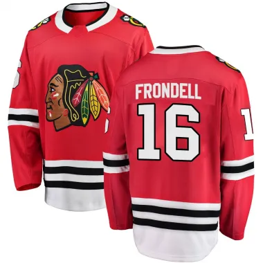 Black Men's Anton Frondell Breakaway Chicago Blackhawks Red Home Jersey