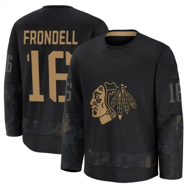 Black Men's Anton Frondell Premium Chicago Blackhawks 2024 Military Appreciation Practice Jersey