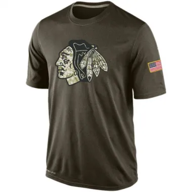 Black Men's Chicago Blackhawks Olive Salute To Service KO Performance Dri-FIT T-Shirt