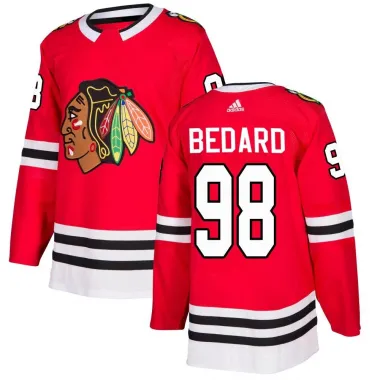 Black Men's Connor Bedard Authentic Chicago Blackhawks Red Home Jersey