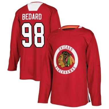 Black Men's Connor Bedard Authentic Chicago Blackhawks Red Home Practice Jersey