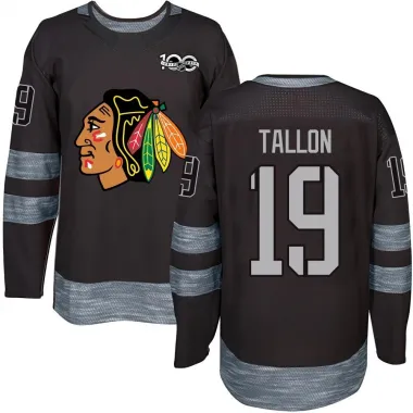 Black Men's Dale Tallon Authentic Chicago Blackhawks 1917-2017 100th Anniversary Jersey