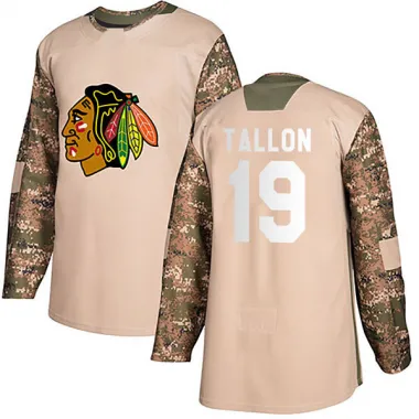 Black Men's Dale Tallon Authentic Chicago Blackhawks Camo Veterans Day Practice Jersey