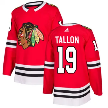Black Men's Dale Tallon Authentic Chicago Blackhawks Red Home Jersey