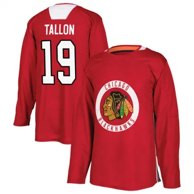 Black Men's Dale Tallon Authentic Chicago Blackhawks Red Home Practice Jersey