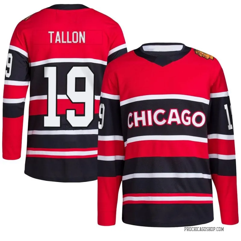 Black Men's Dale Tallon Authentic Chicago Blackhawks Red Reverse Retro 2.0 Jersey