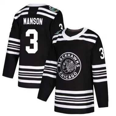 Black Men's Dave Manson Authentic Chicago Blackhawks 2019 Winter Classic Jersey