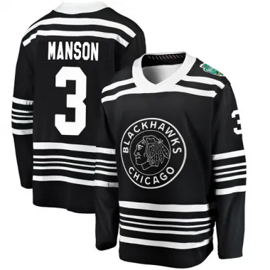 Black Men's Dave Manson Breakaway Chicago Blackhawks 2019 Winter Classic Jersey