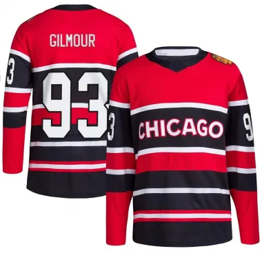 Black Men's Doug Gilmour Authentic Chicago Blackhawks Red Reverse Retro 2.0 Jersey