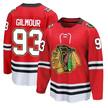 Black Men's Doug Gilmour Breakaway Chicago Blackhawks Red Centennial Jersey