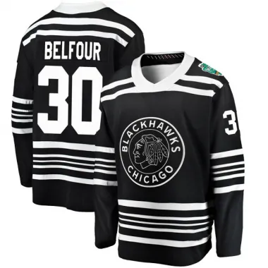 Black Men's ED Belfour Breakaway Chicago Blackhawks 2019 Winter Classic Jersey