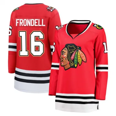 Black Women's Anton Frondell Breakaway Chicago Blackhawks Red Centennial Jersey