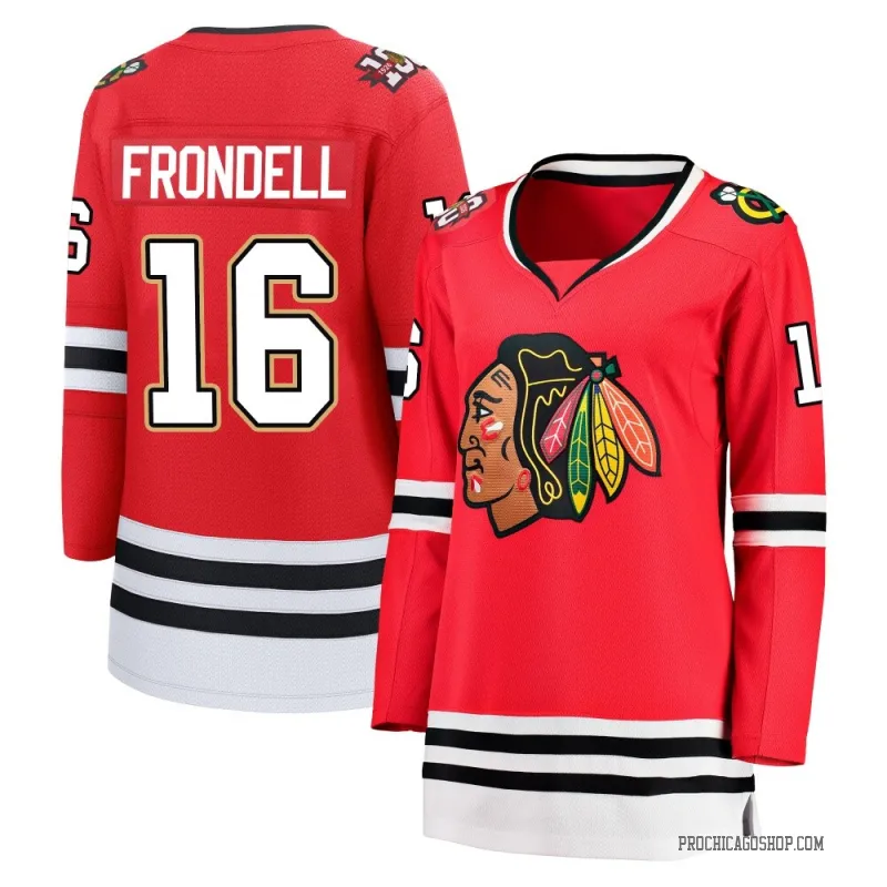 Black Women's Anton Frondell Breakaway Chicago Blackhawks Red Centennial Jersey