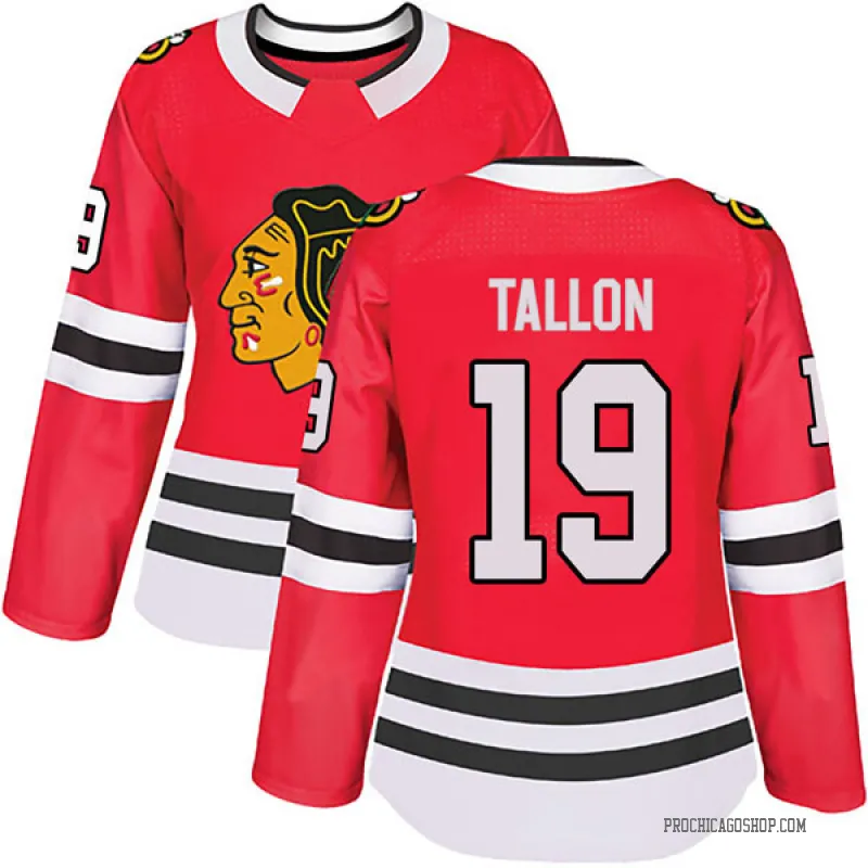 Black Women's Dale Tallon Authentic Chicago Blackhawks Red Home Jersey
