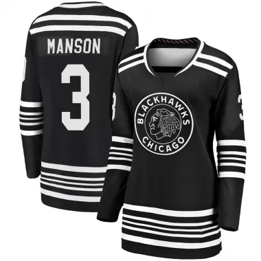 Black Women's Dave Manson Breakaway Chicago Blackhawks Alternate 2019/20 Premier Jersey