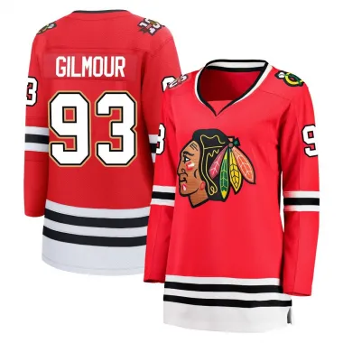 Black Women's Doug Gilmour Breakaway Chicago Blackhawks Red Centennial Jersey