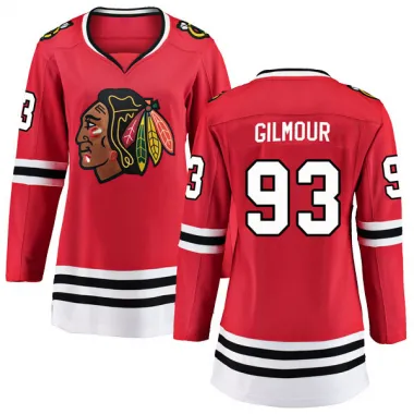 Black Women's Doug Gilmour Breakaway Chicago Blackhawks Red Home Jersey