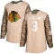 Black Youth Dave Manson Authentic Chicago Blackhawks Camo Veterans Day Practice Jersey