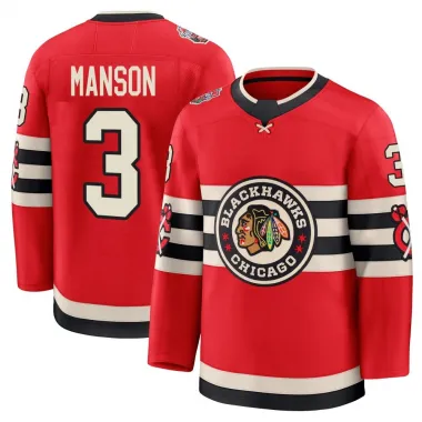 Black Youth Dave Manson Premium Chicago Blackhawks Red 2025 Winter Classic Jersey
