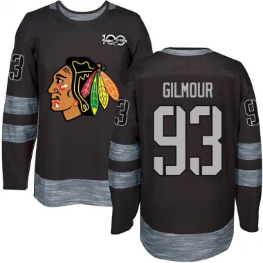 Black Youth Doug Gilmour Authentic Chicago Blackhawks 1917-2017 100th Anniversary Jersey