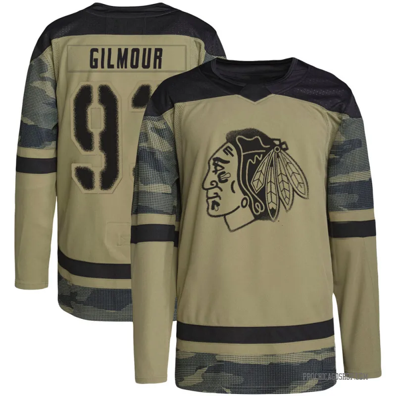 Black Youth Doug Gilmour Authentic Chicago Blackhawks Camo Military Appreciation Practice Jersey