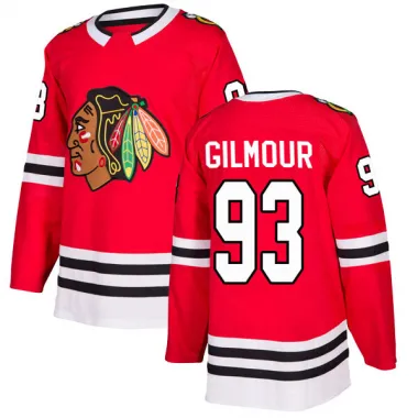 Black Youth Doug Gilmour Authentic Chicago Blackhawks Red Home Jersey