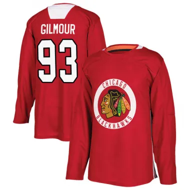 Black Youth Doug Gilmour Authentic Chicago Blackhawks Red Home Practice Jersey