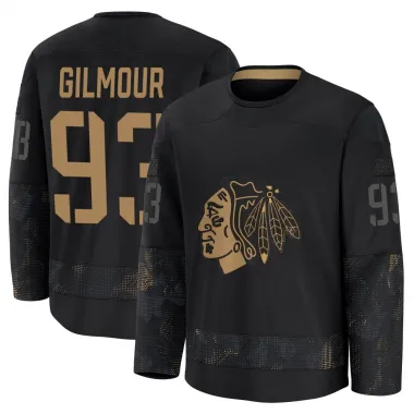 Black Youth Doug Gilmour Premium Chicago Blackhawks 2024 Military Appreciation Practice Jersey