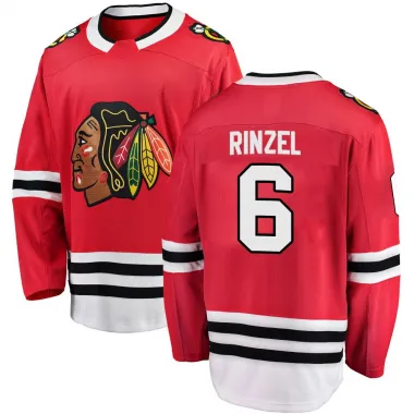 Black Youth Sam Rinzel Breakaway Chicago Blackhawks Red Home Jersey