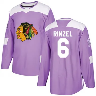 Purple Men's Sam Rinzel Authentic Chicago Blackhawks Fights Cancer Practice Jersey