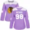 Purple Women's Connor Bedard Authentic Chicago Blackhawks Fights Cancer Practice Jersey