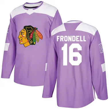 Purple Youth Anton Frondell Authentic Chicago Blackhawks Fights Cancer Practice Jersey