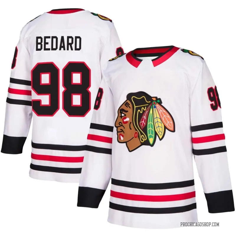 White Men's Connor Bedard Authentic Chicago Blackhawks Away Jersey