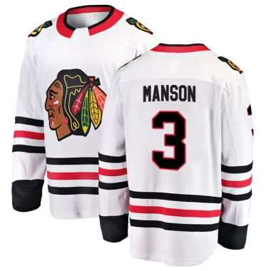 White Men's Dave Manson Breakaway Chicago Blackhawks Away Jersey