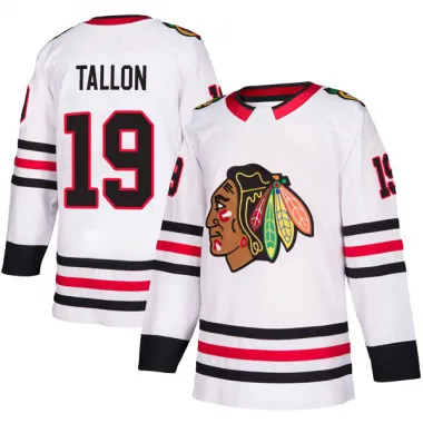 White Youth Dale Tallon Authentic Chicago Blackhawks Away Jersey