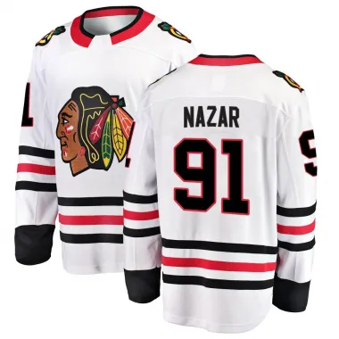 White Youth Frank Nazar Breakaway Chicago Blackhawks Away Jersey