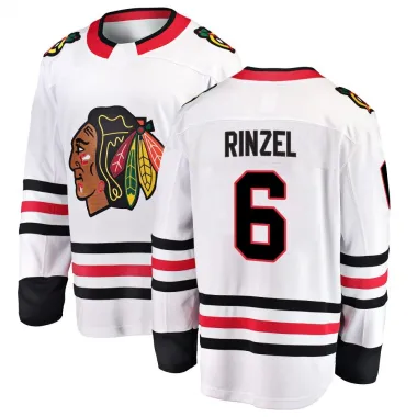 White Youth Sam Rinzel Breakaway Chicago Blackhawks Away Jersey